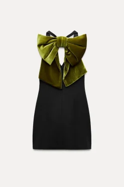 Outlet VESTIDO MAXI LAZO TERCIOPELO Mujer Vestidos