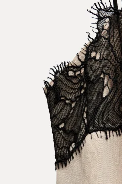 Sale VESTIDO MEZCLA LINO PUNTILLA ZW COLLECTION Mujer Vestidos