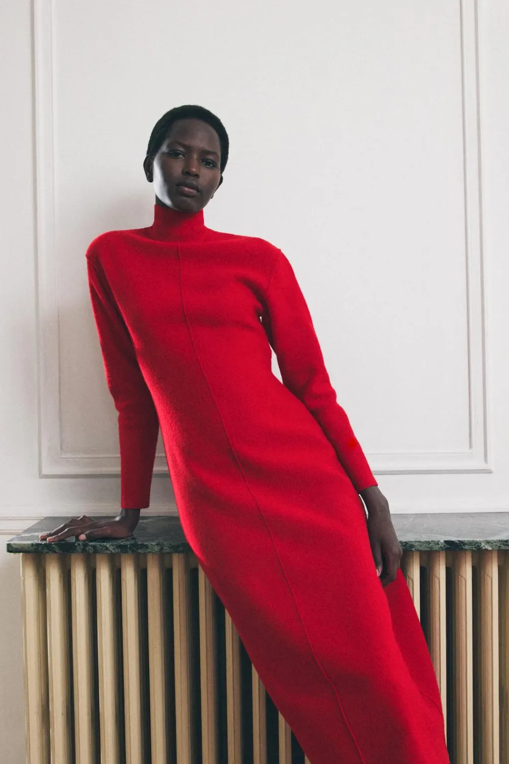 Fashion VESTIDO MIDI 100% LANA Mujer Vestidos|Cárdigan / Jerséis