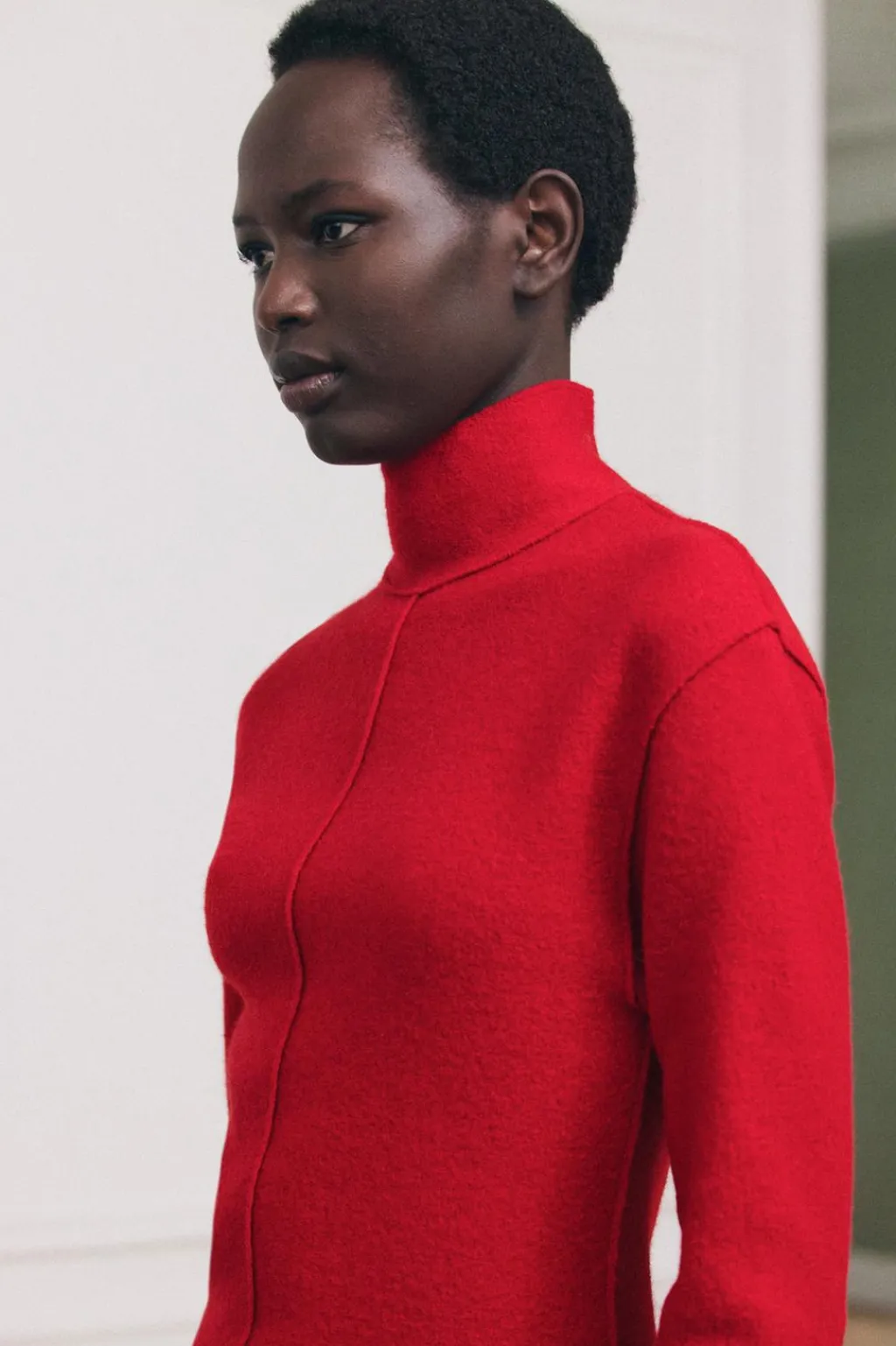 Fashion VESTIDO MIDI 100% LANA Mujer Vestidos|Cárdigan / Jerséis