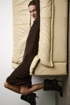 Fashion VESTIDO MIDI 100% LANA Mujer Vestidos|Cárdigan / Jerséis