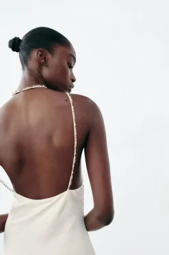 Clearance VESTIDO MIDI ABALORIOS EFECTO ARRUGADO Mujer Vestidos