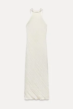 Clearance VESTIDO MIDI ABALORIOS EFECTO ARRUGADO Mujer Vestidos