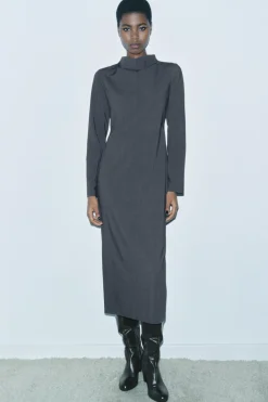 Hot VESTIDO MIDI ABERTURA ZW COLLECTION Mujer Vestidos