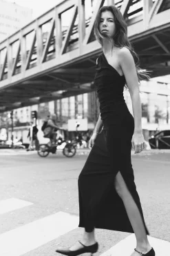 Best VESTIDO MIDI ASIMÉTRICO Mujer Vestidos