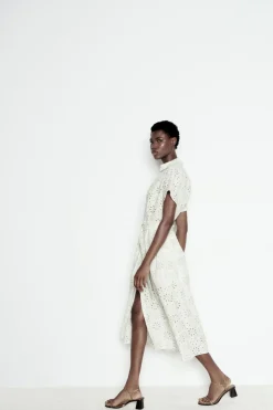 Hot VESTIDO MIDI BORDADOS ENGOMADOS Mujer Vestidos