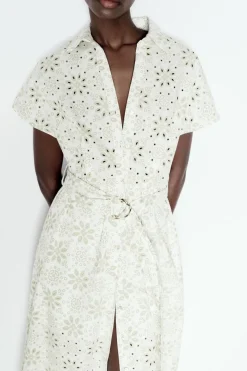 Hot VESTIDO MIDI BORDADOS ENGOMADOS Mujer Vestidos