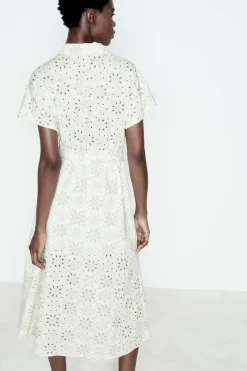 Hot VESTIDO MIDI BORDADOS ENGOMADOS Mujer Vestidos