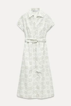 Hot VESTIDO MIDI BORDADOS ENGOMADOS Mujer Vestidos