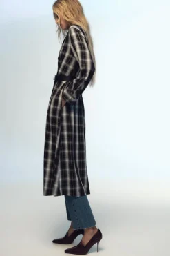 Sale VESTIDO MIDI CAMISERO CUADROS Mujer Vestidos