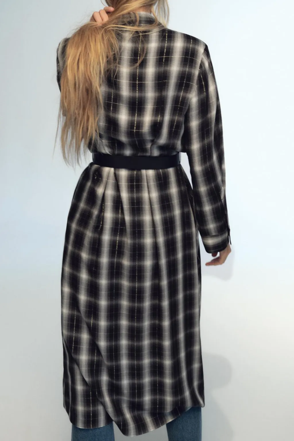 Sale VESTIDO MIDI CAMISERO CUADROS Mujer Vestidos