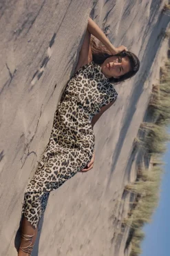 Clearance VESTIDO MIDI CINTURA DRAPEADA Mujer Vestidos