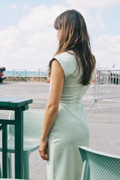 Clearance VESTIDO MIDI CINTURA DRAPEADA Mujer Vestidos