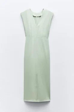 Clearance VESTIDO MIDI CINTURA DRAPEADA Mujer Vestidos