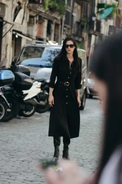 Clearance VESTIDO MIDI CINTURÓN Mujer Vestidos