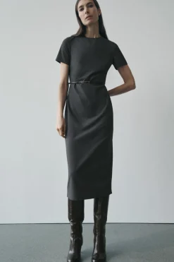 Fashion VESTIDO MIDI CINTURÓN ZW COLLECTION Mujer Vestidos