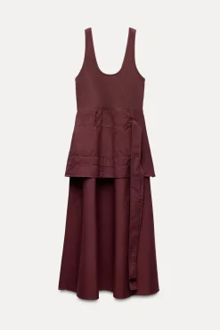 Online VESTIDO MIDI COMBINADO Mujer Vestidos