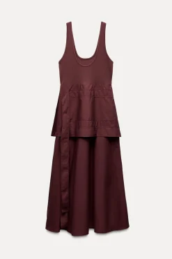 Online VESTIDO MIDI COMBINADO Mujer Vestidos