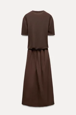 Fashion VESTIDO MIDI COMBINADO Mujer Vestidos