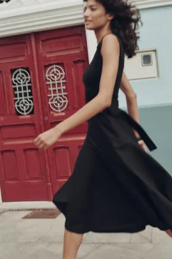 Online VESTIDO MIDI COMBINADO CINTURÓN Mujer Vestidos