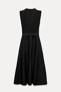 Online VESTIDO MIDI COMBINADO CINTURÓN Mujer Vestidos