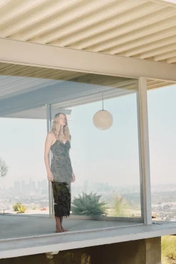 Hot VESTIDO MIDI COMBINADO DEVORÉ Mujer Vestidos