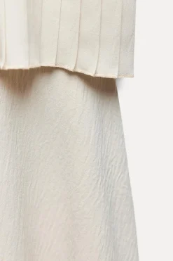 Discount VESTIDO MIDI COMBINADO PLISADO Mujer Vestidos