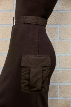 Clearance VESTIDO MIDI COMBINADO RIB Mujer Vestidos