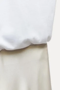 Discount VESTIDO MIDI COMBINADO SATINADO Mujer Vestidos