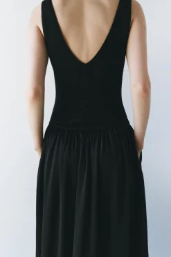 Outlet VESTIDO MIDI COMBINADO ZW COLLECTION Mujer Vestidos