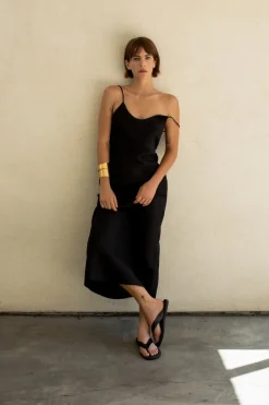 Sale VESTIDO MIDI CON LINO ZW COLLECTION Mujer Vestidos