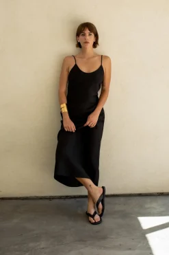 Sale VESTIDO MIDI CON LINO ZW COLLECTION Mujer Vestidos