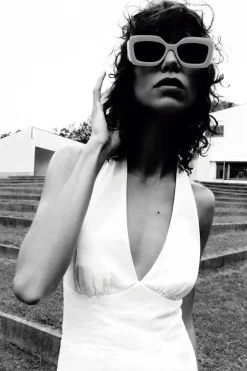 Best VESTIDO MIDI CORSETERO CON LINO Mujer Vestidos