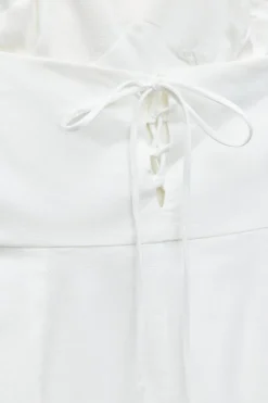 Best VESTIDO MIDI CORSETERO CON LINO Mujer Vestidos