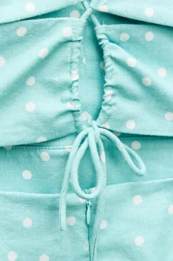 Discount VESTIDO MIDI CORSETERO LUNARES CON LINO Mujer Vestidos