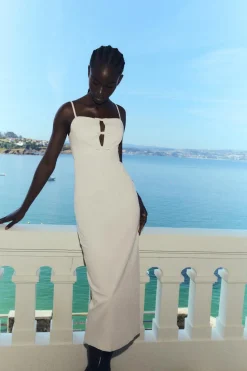 Clearance VESTIDO MIDI CUT OUT LAZOS Mujer Vestidos