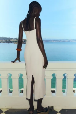 Clearance VESTIDO MIDI CUT OUT LAZOS Mujer Vestidos