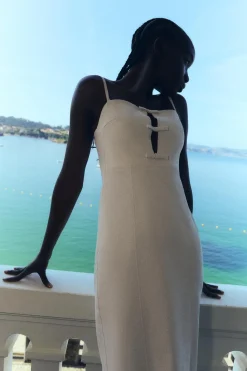 Clearance VESTIDO MIDI CUT OUT LAZOS Mujer Vestidos