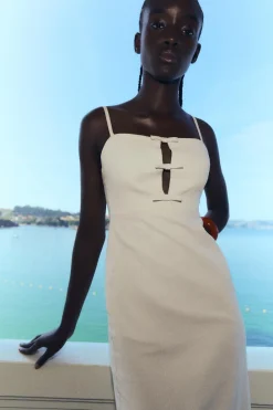 Clearance VESTIDO MIDI CUT OUT LAZOS Mujer Vestidos