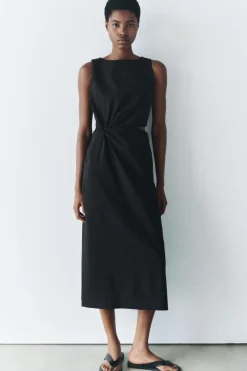 Fashion VESTIDO MIDI CUT OUT ZW COLLECTION Mujer Vestidos