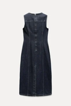 Clearance VESTIDO MIDI DENIM TRF Mujer Vestidos