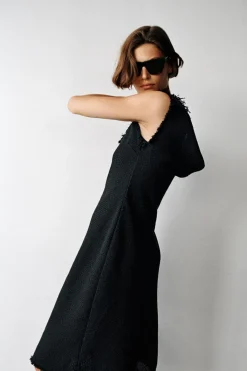 Best VESTIDO MIDI DESFLECADO ZW COLLECTION Mujer Vestidos