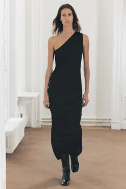 Hot VESTIDO MIDI DRAPEADO Mujer Vestidos|Cárdigan / Jerséis