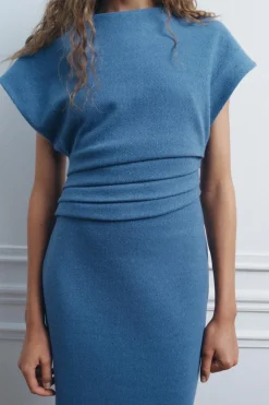 Outlet VESTIDO MIDI DRAPEADO Mujer Vestidos