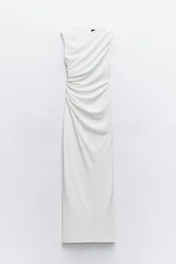 Discount VESTIDO MIDI DRAPEADO Mujer Vestidos