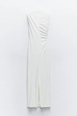 Discount VESTIDO MIDI DRAPEADO Mujer Vestidos