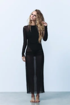 Outlet VESTIDO MIDI DRAPEADO Mujer Vestidos