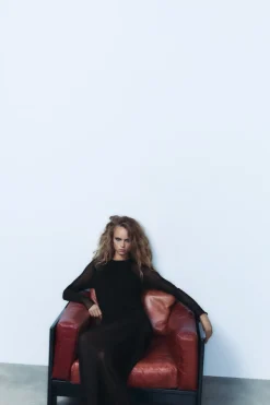 Outlet VESTIDO MIDI DRAPEADO Mujer Vestidos