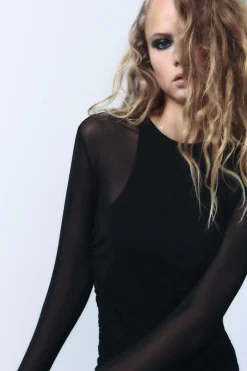 Outlet VESTIDO MIDI DRAPEADO Mujer Vestidos