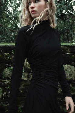 Clearance VESTIDO MIDI DRAPEADO Mujer Vestidos